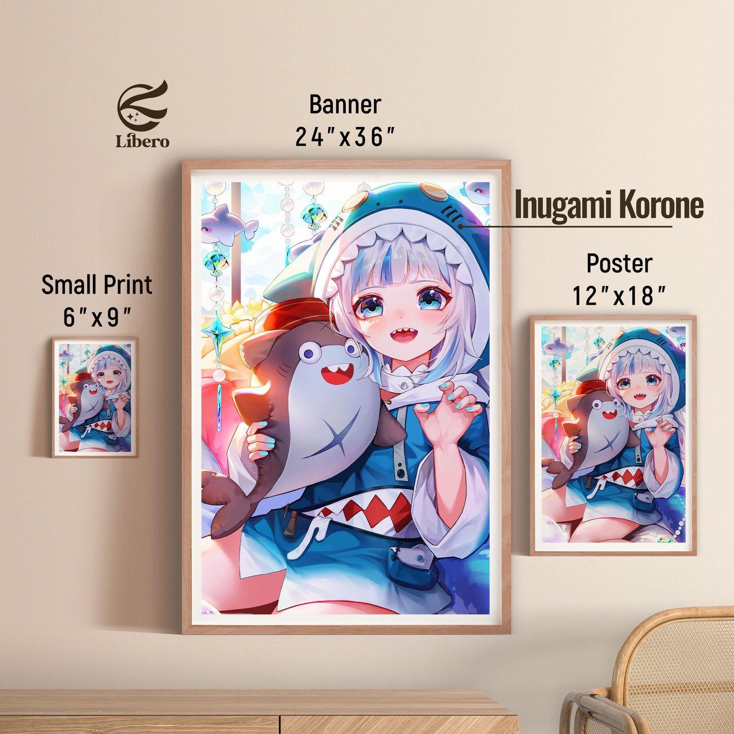Gawr Gura Fan Art Print Poster