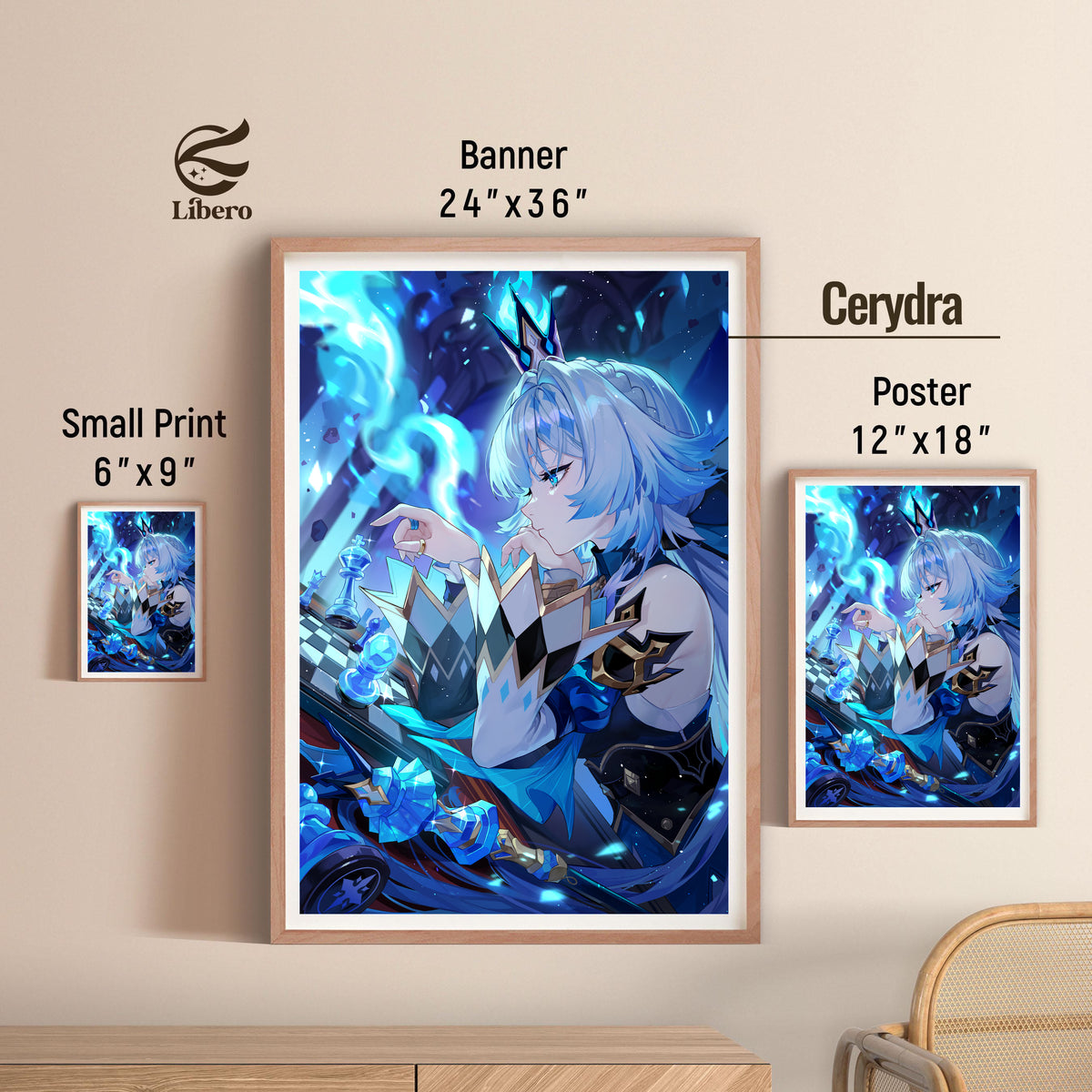 Cerydra Honkai: Star Rail poster three-size comparison