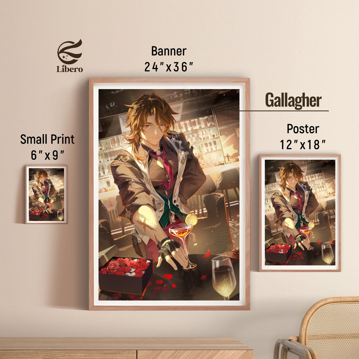 Gallagher Honkai: Star Rail poster three-size comparison
