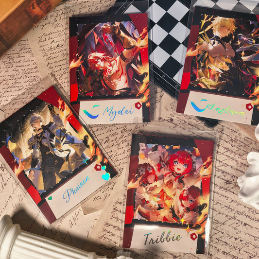 Honkai Star Rail Halloween Holographic Art Cards – Water, Fire, Earth & Wind