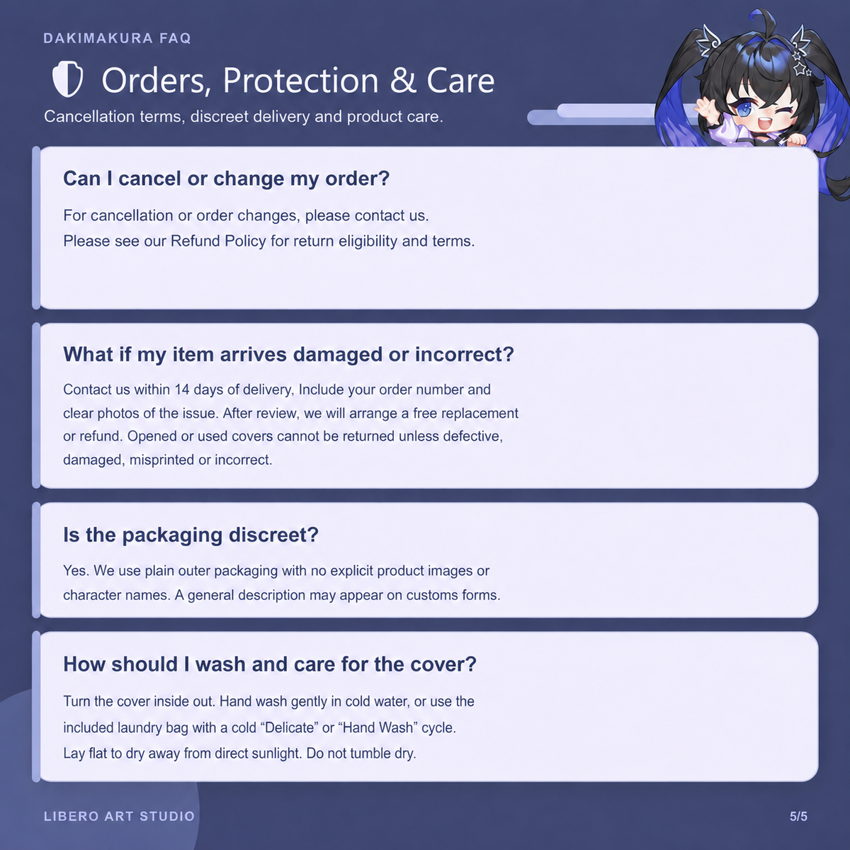 Remielle order changes, product care and order protection guide