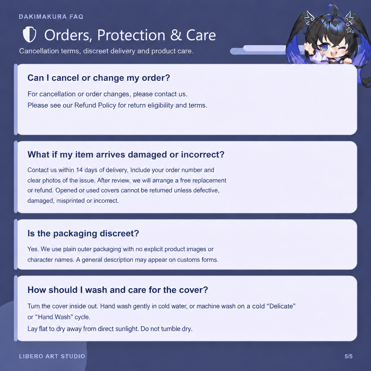 Remielle order changes, product care and order protection guide