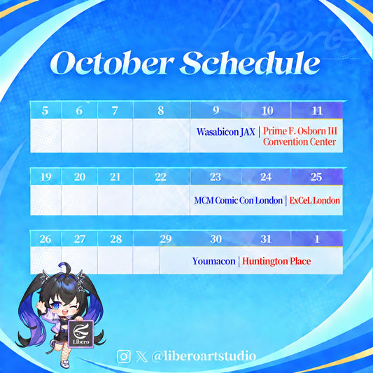 Libero Art Studio's October Convention Schedule