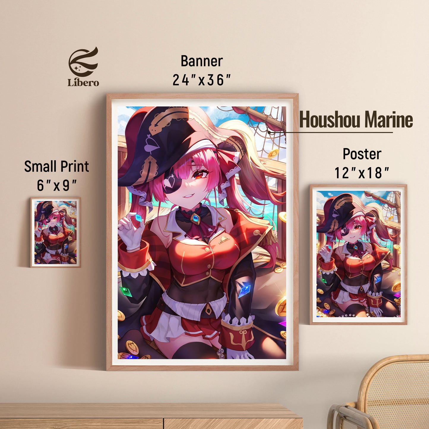 Houshou Marine Fan Art Print Poster