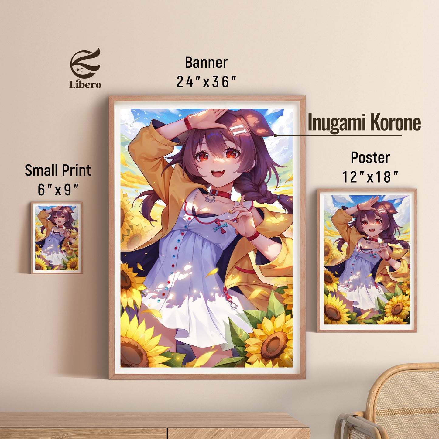 Inugami Korone Fan Art Print Poster