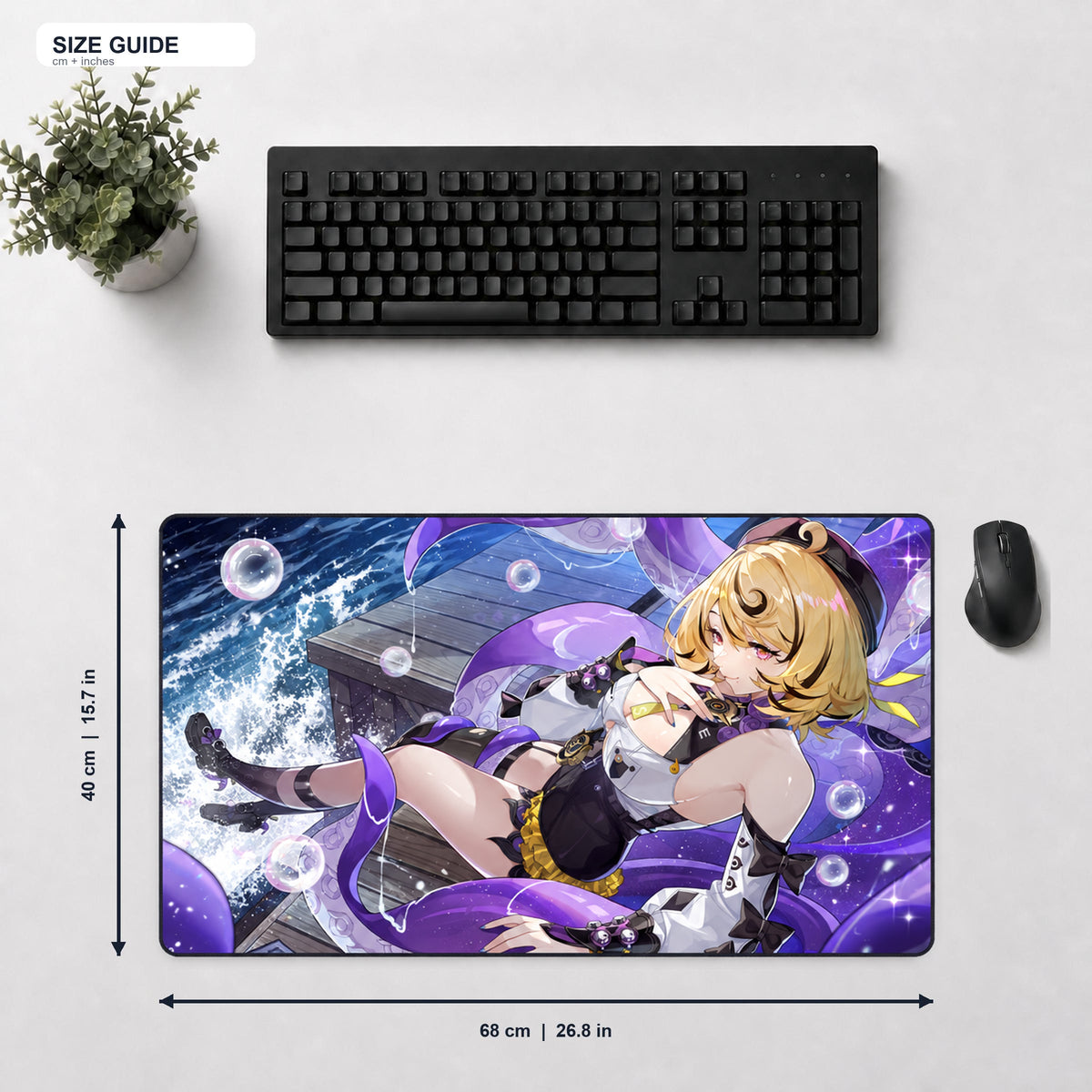 Yidhari desk mat size guide 68 x 40 cm