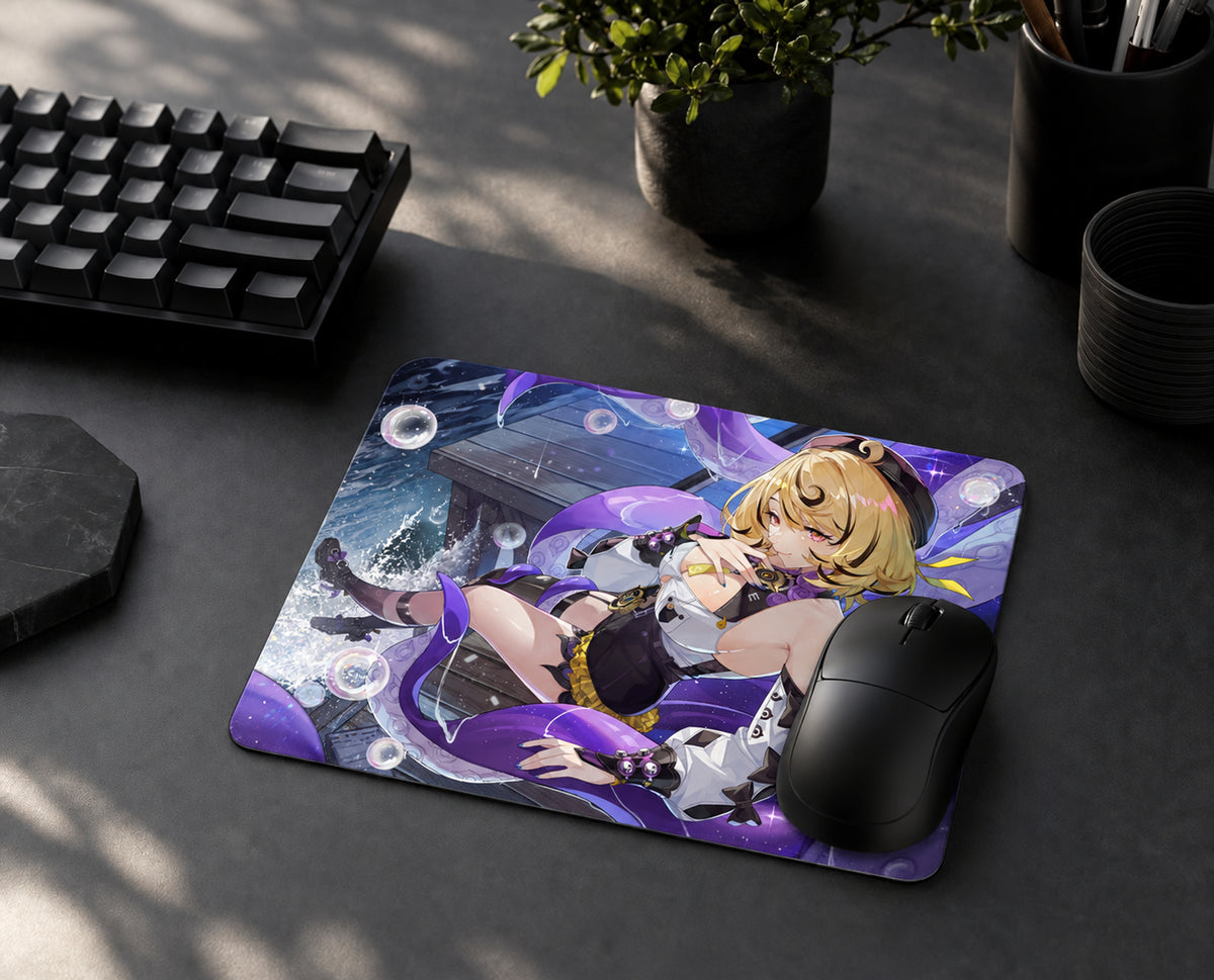 Yidhari 26 x 21 cm mouse pad on a dark desk