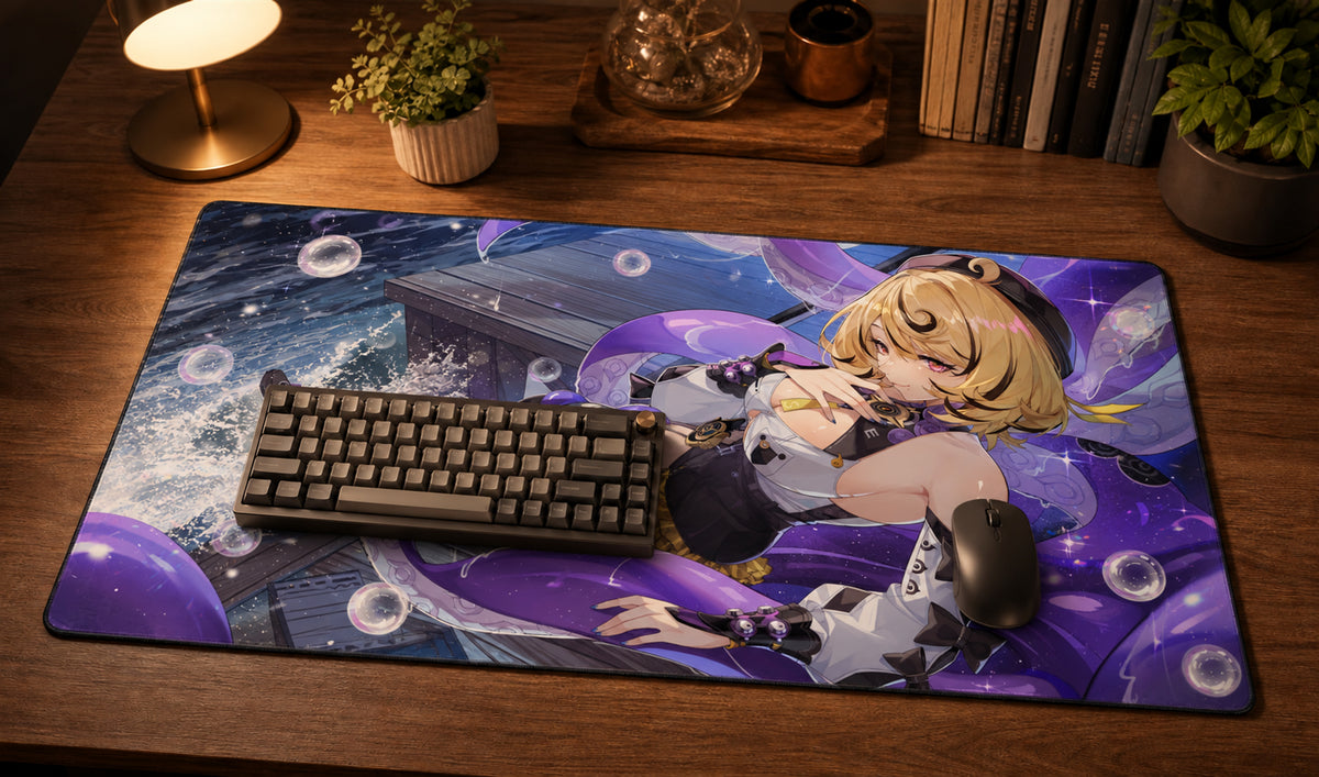 Yidhari 68 x 40 cm desk mat on an evening desk