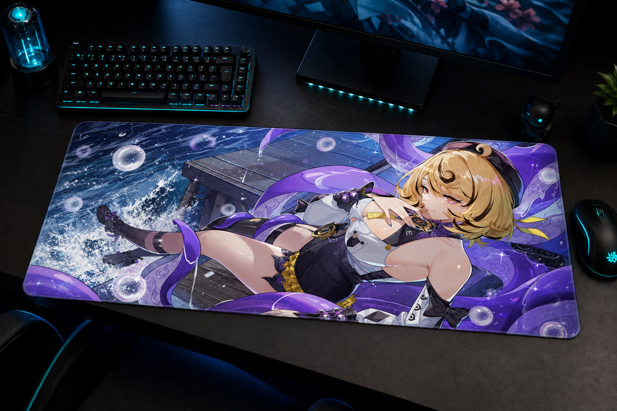 Yidhari 90 x 40 cm desk mat for a night gaming setup