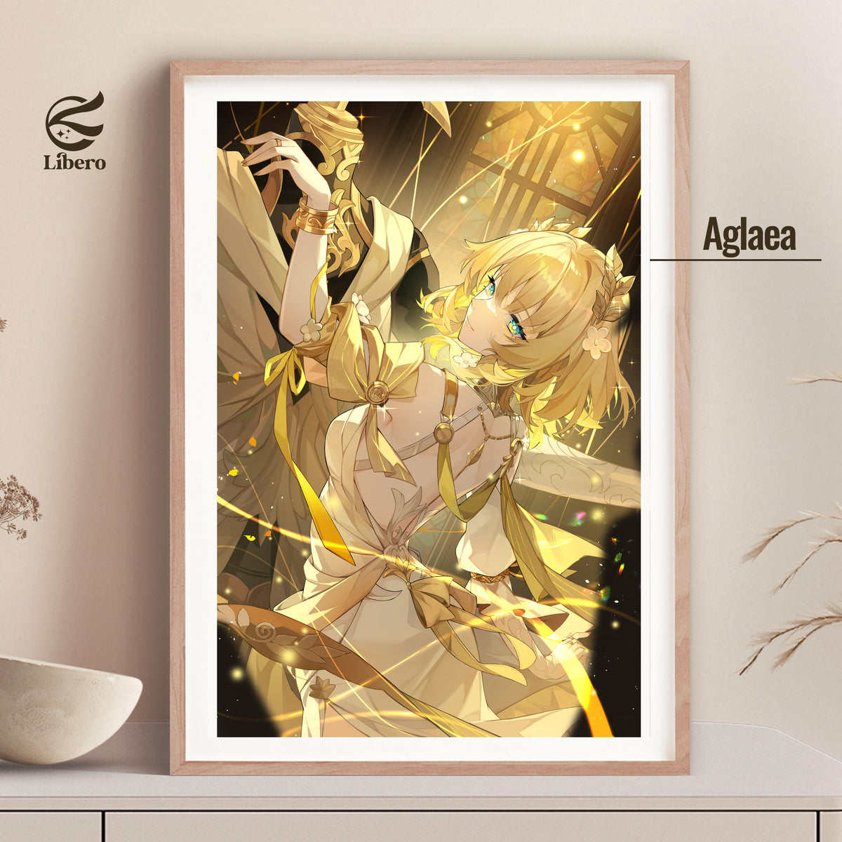 Aglaea Honkai: Star Rail poster framed display mockup