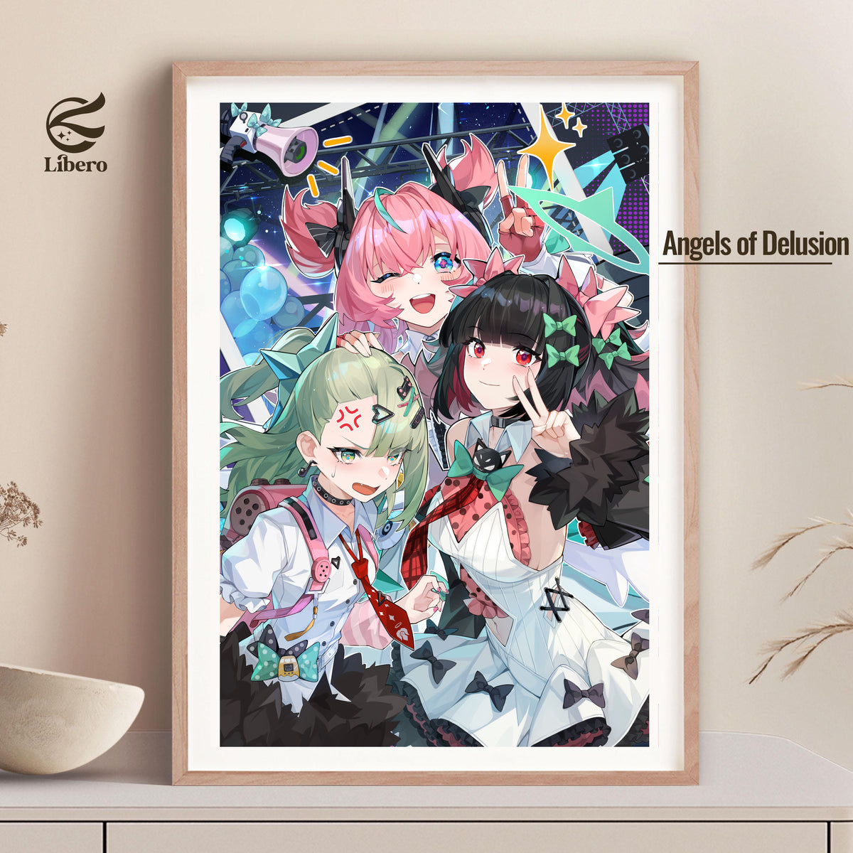 Angels Of Delusion Zenless Zone Zero poster framed display mockup