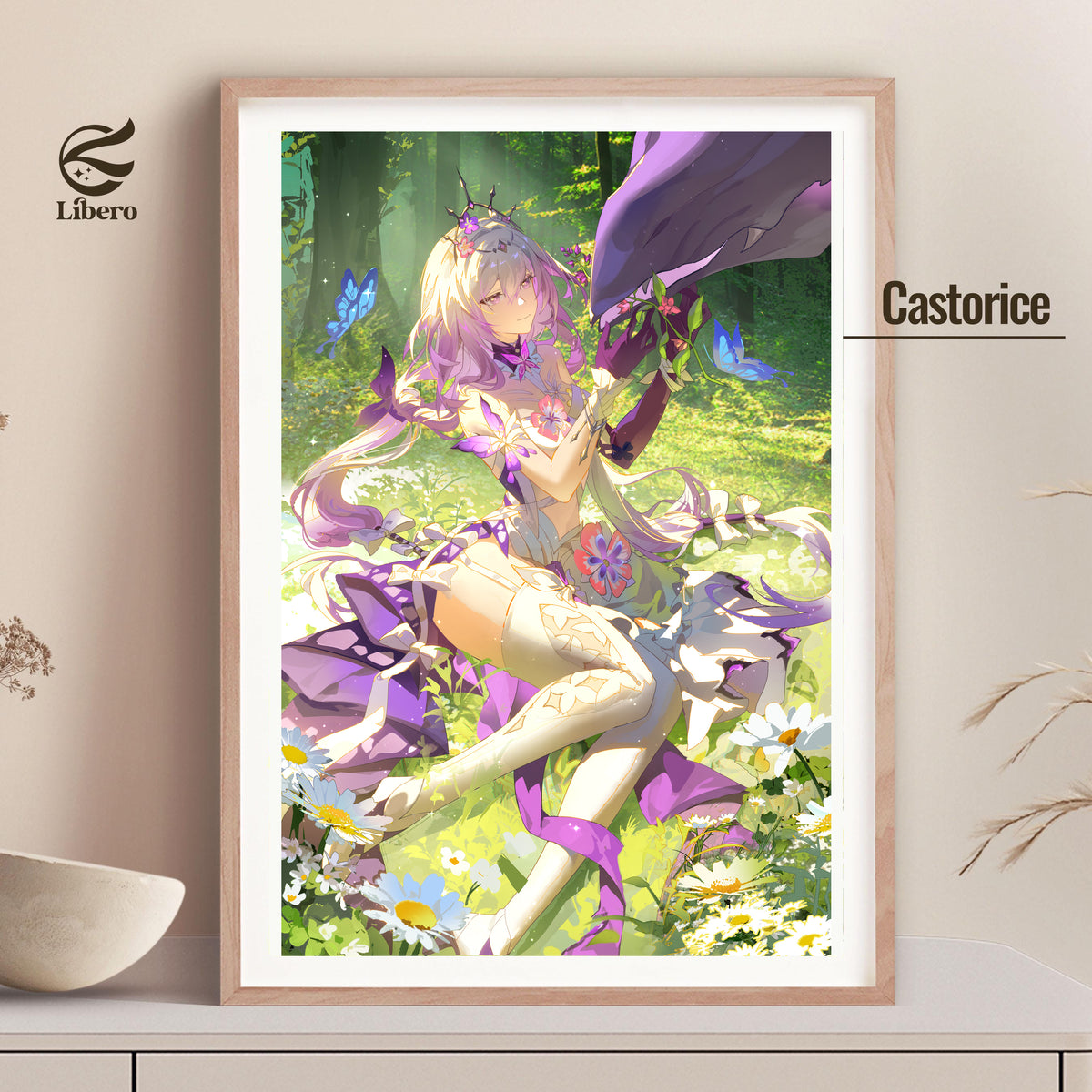 Castorice (Forest) Honkai: Star Rail poster framed display mockup