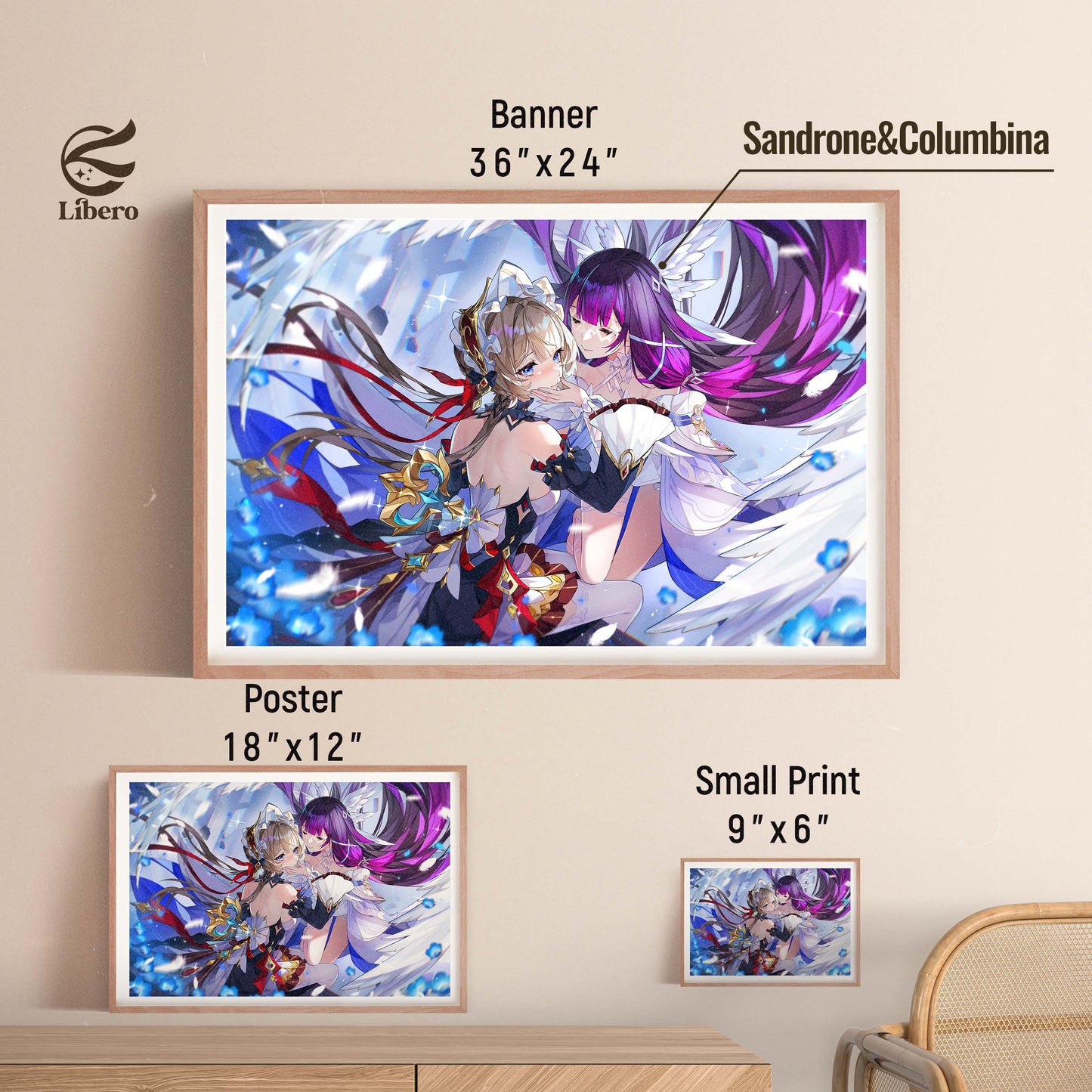 Columbina & Sandrone Fan Art Print Poster