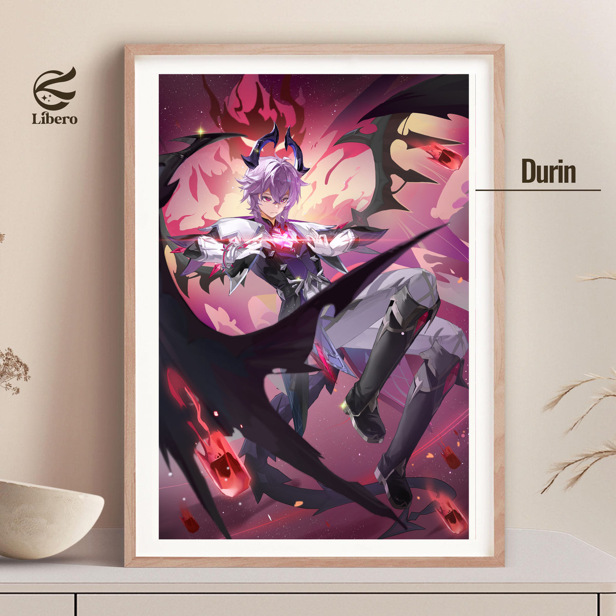 Durin Genshin Impact poster framed display mockup