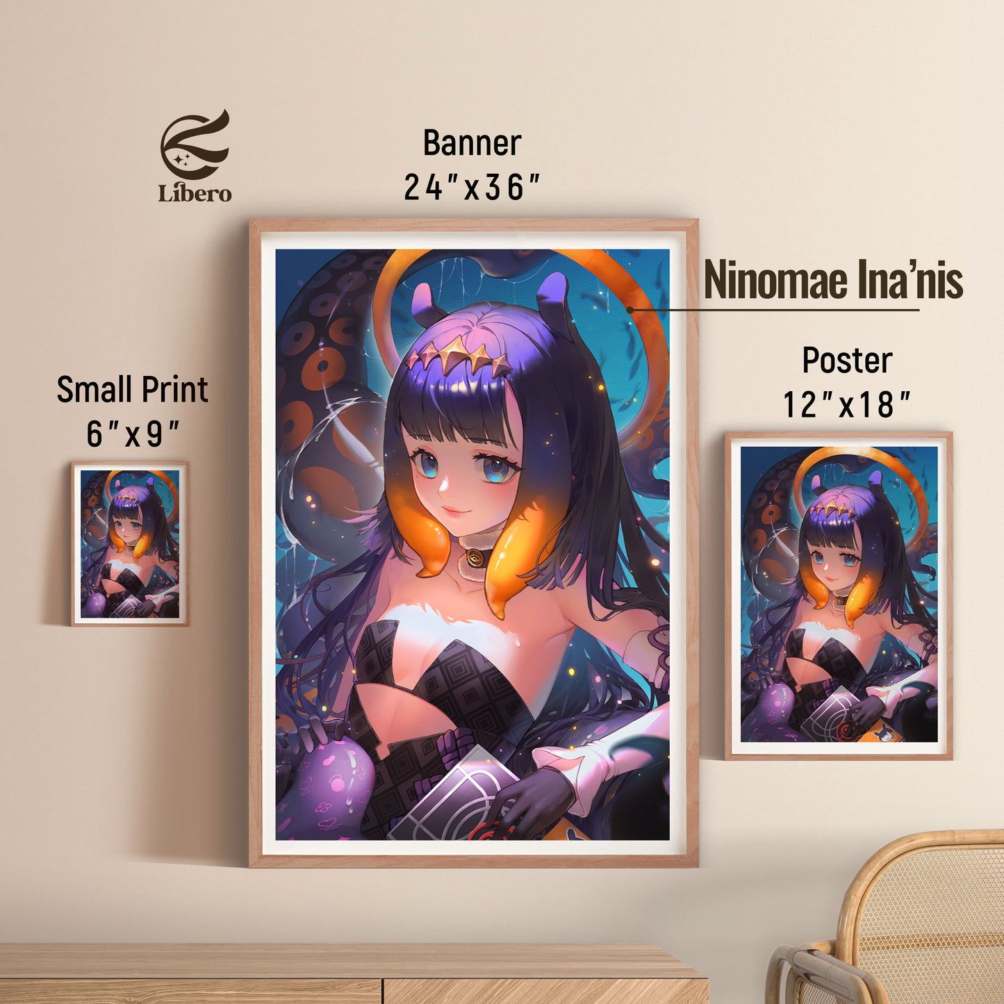 Ninomae Ina'nis Fan Art Print Poster