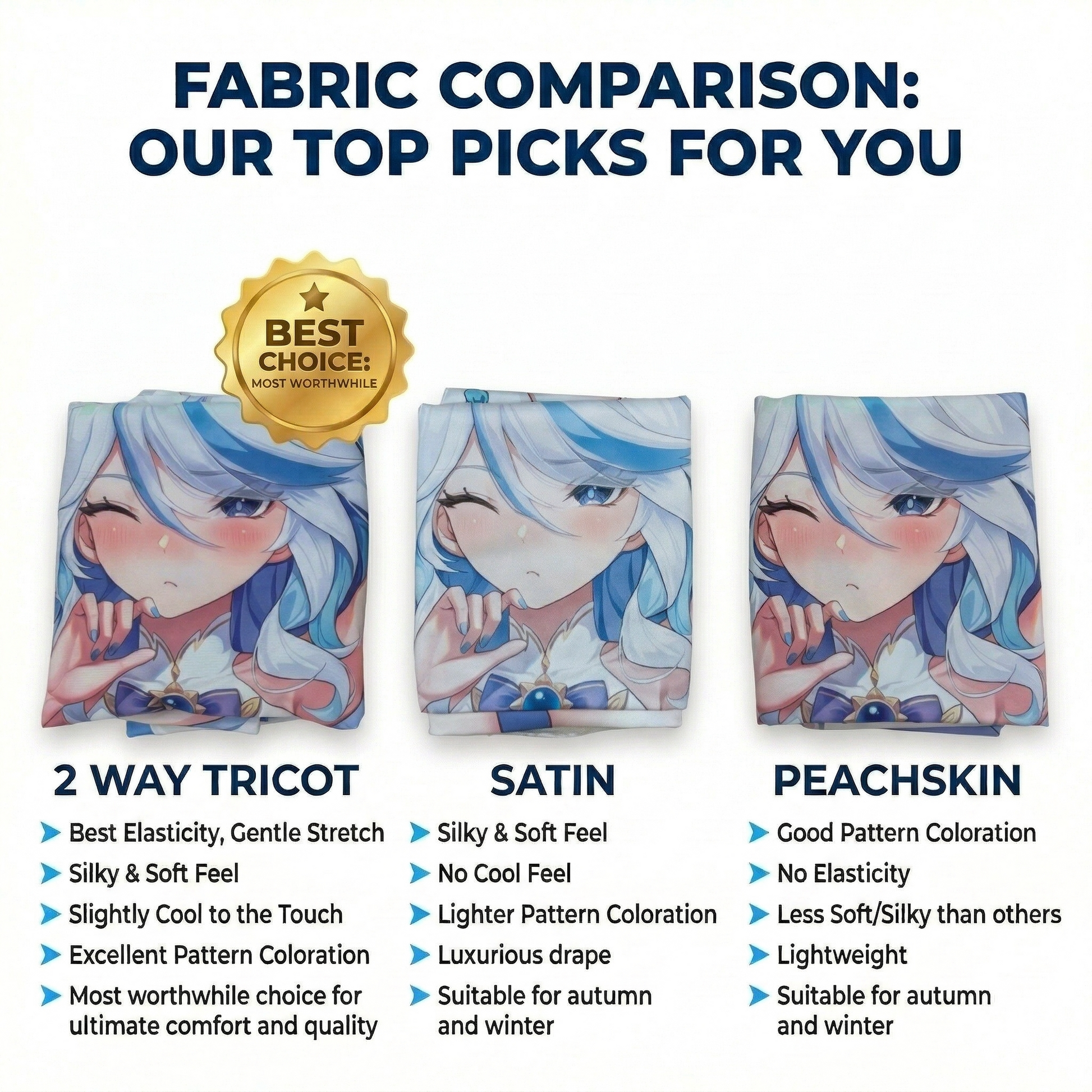 Anime dakimakura body pillowcase size and material options by Libero Art Studio