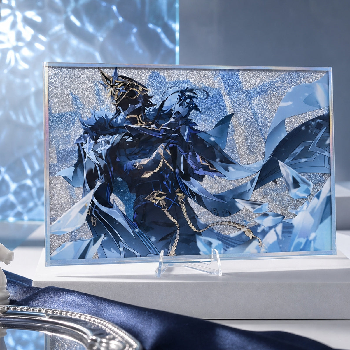 Il Capitano fan-made acrylic art frame in an ice-blue display design