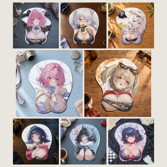 Anime 3D Mouse Pad with Wrist Rest – Choose Your Character