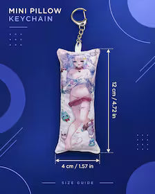 Vtuber Mini Dakimakura Pillow Keychain, 4 × 12 cm Plush Pillow Charm, Double-Sided Character Art Bag Accessory, Gift for Anime Fans