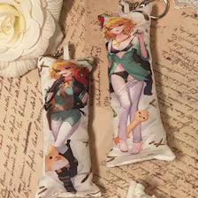 Vtuber Mini Dakimakura Pillow Keychain, 4 × 12 cm Plush Pillow Charm, Double-Sided Character Art Bag Accessory, Gift for Anime Fans