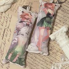 Vtuber Mini Dakimakura Pillow Keychain, 4 × 12 cm Plush Pillow Charm, Double-Sided Character Art Bag Accessory, Gift for Anime Fans