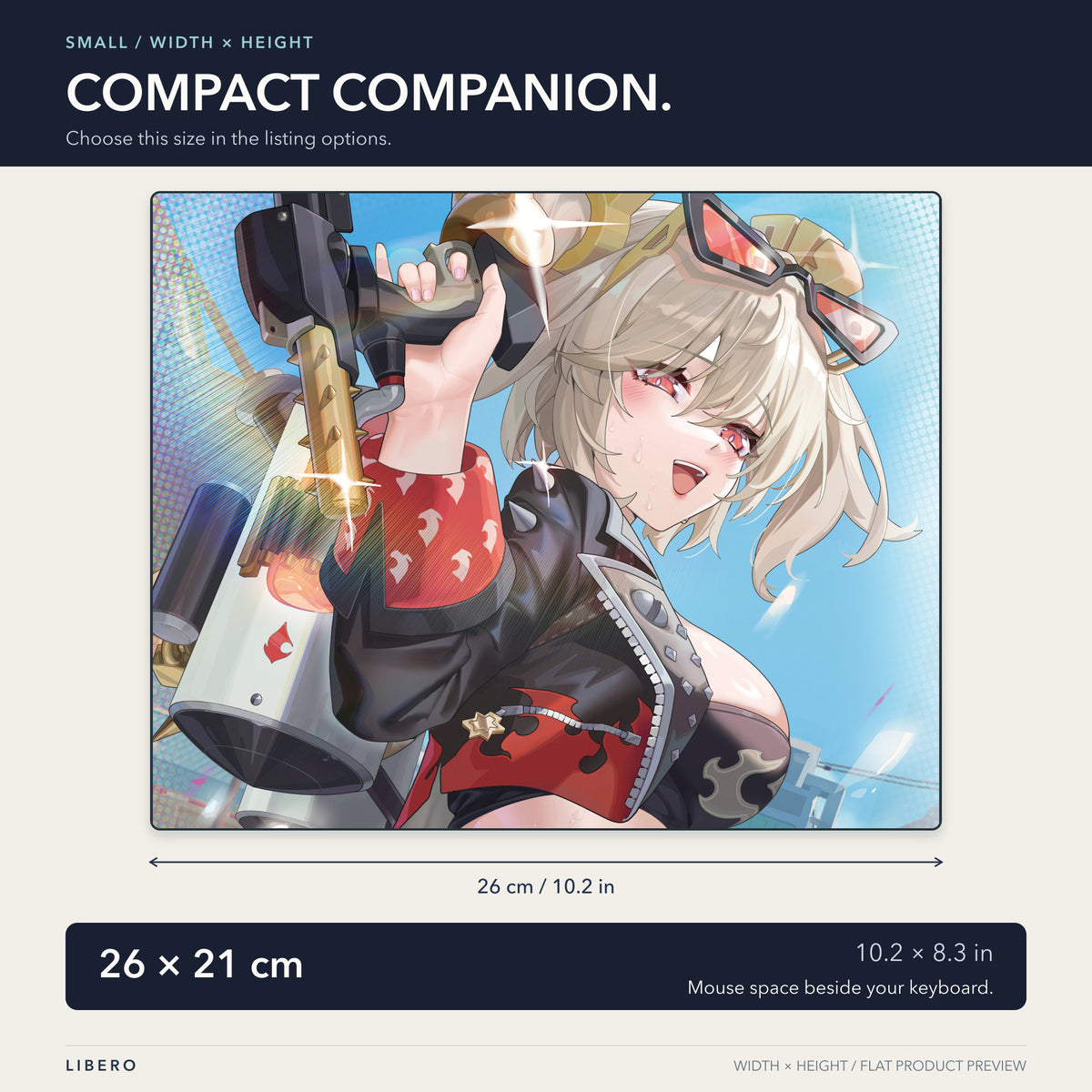 Burnice mouse pad: 26 x 21 cm compact size