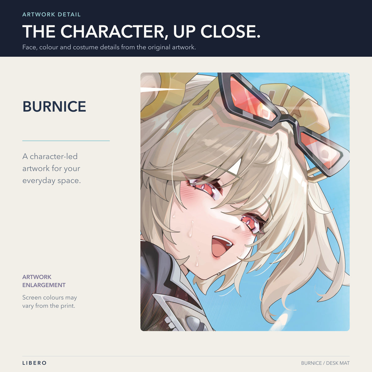 Burnice mouse pad: character artwork detail