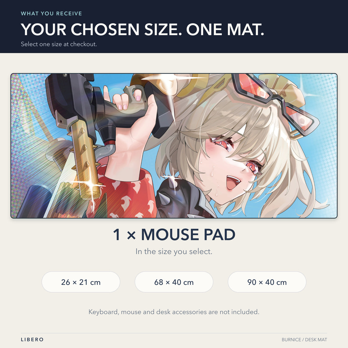 Burnice mouse pad: one mouse pad in your selected size