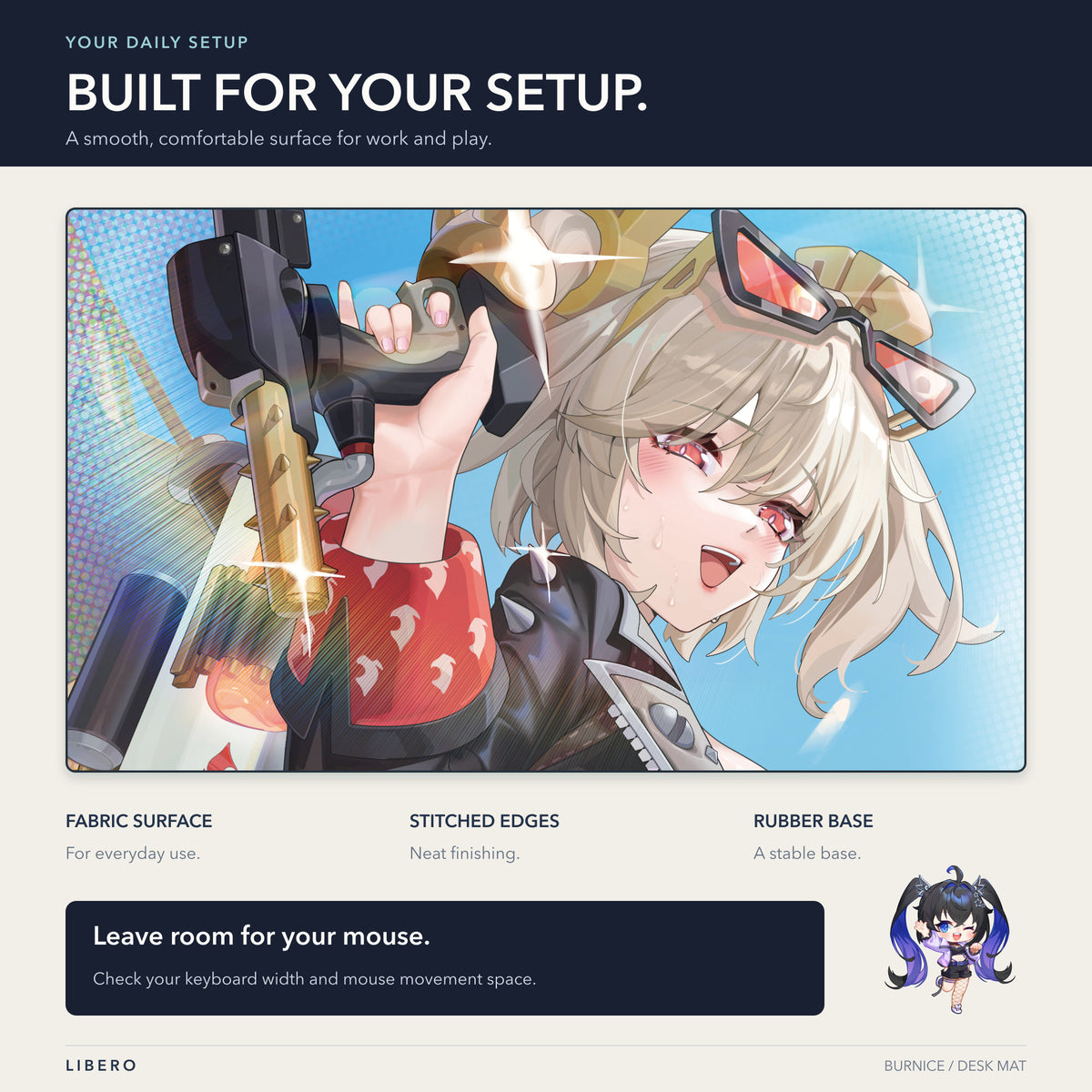 Burnice mouse pad: desk setup and use guide