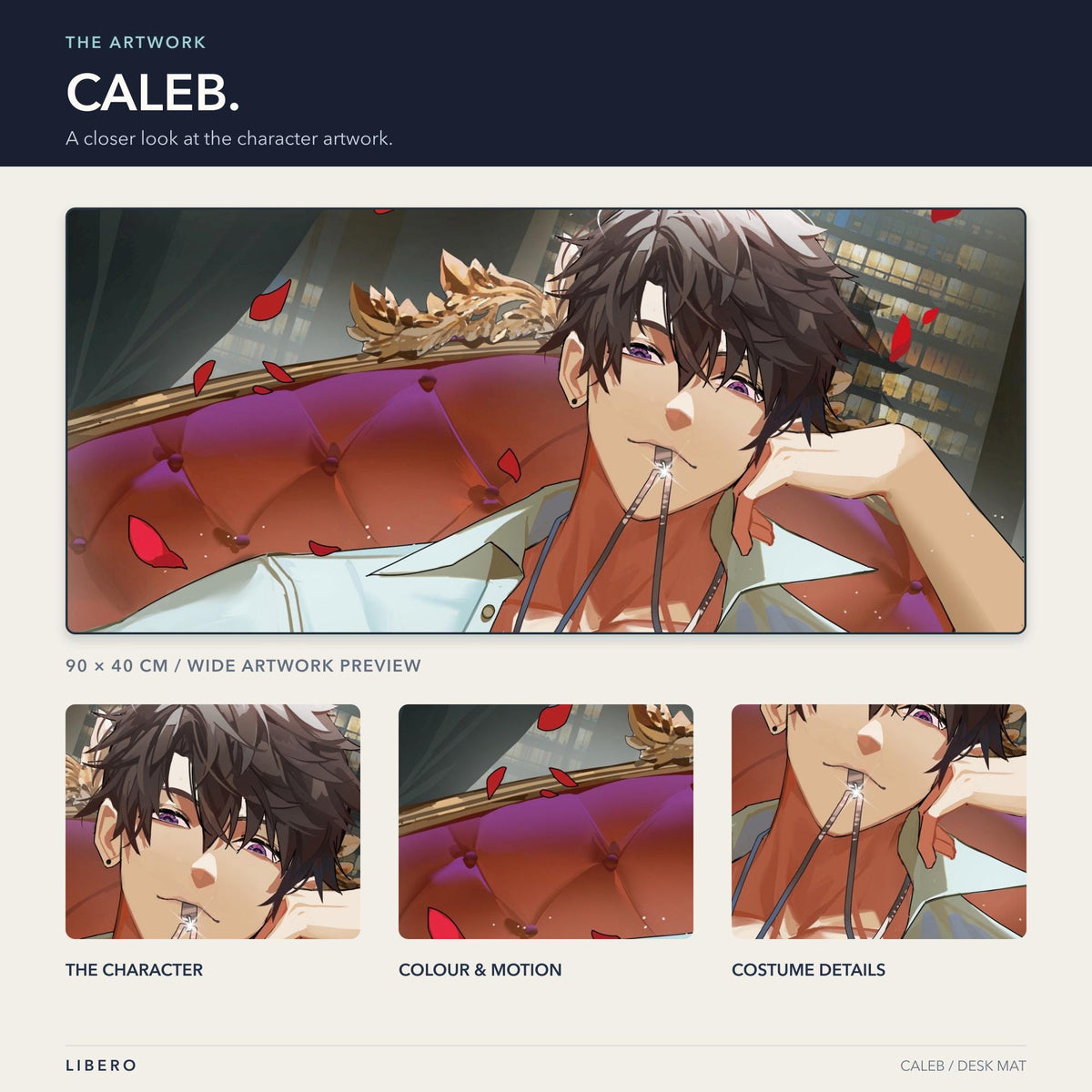 Caleb mouse pad: artwork and character details