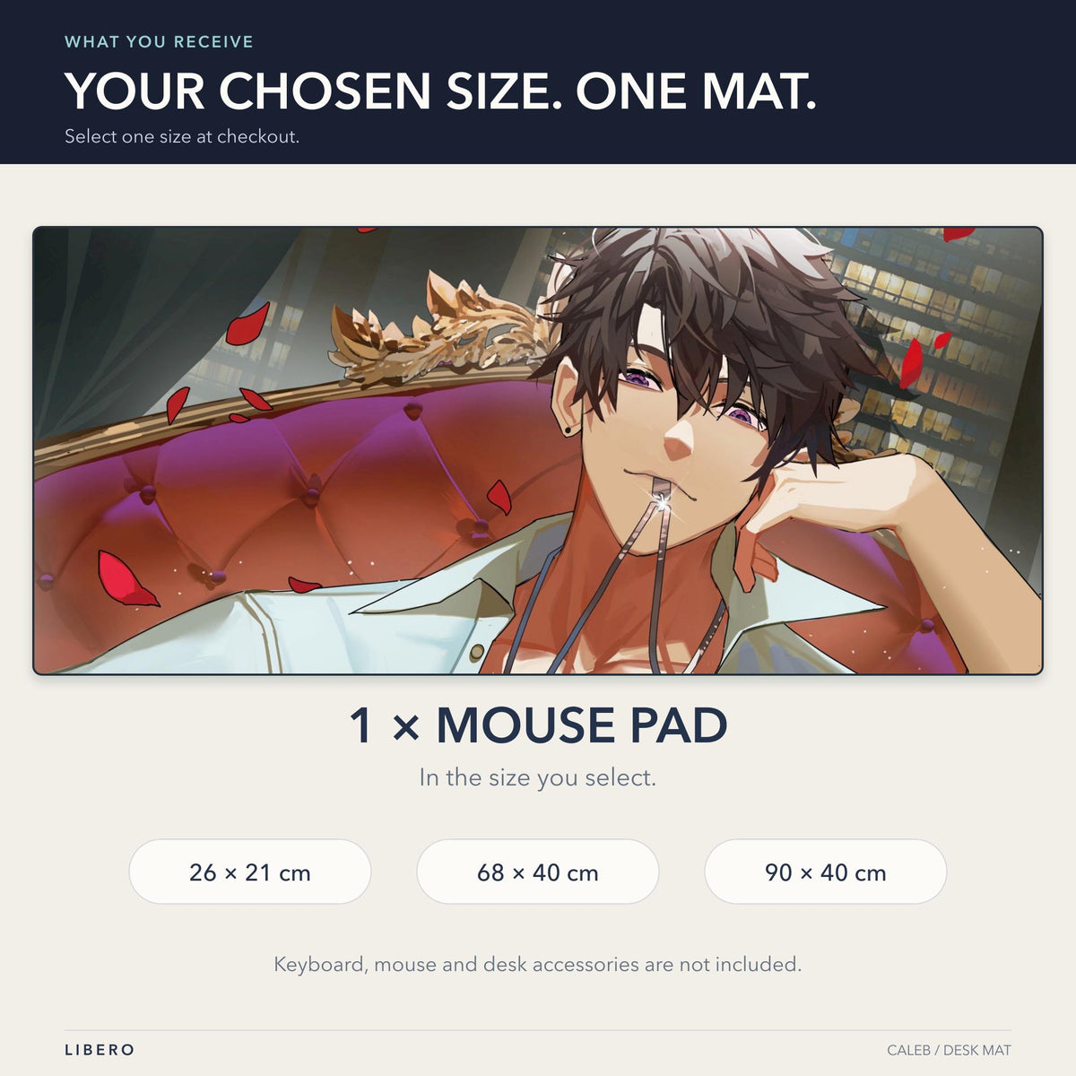 Caleb mouse pad: what is included and size selection