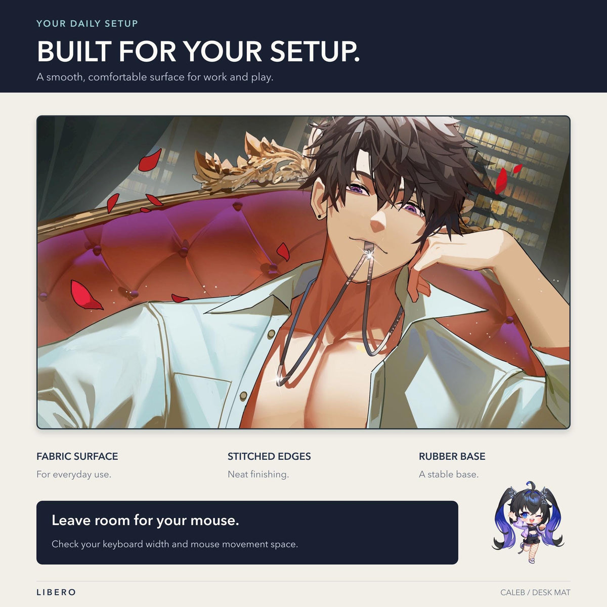 Caleb mouse pad: desk setup and use guide