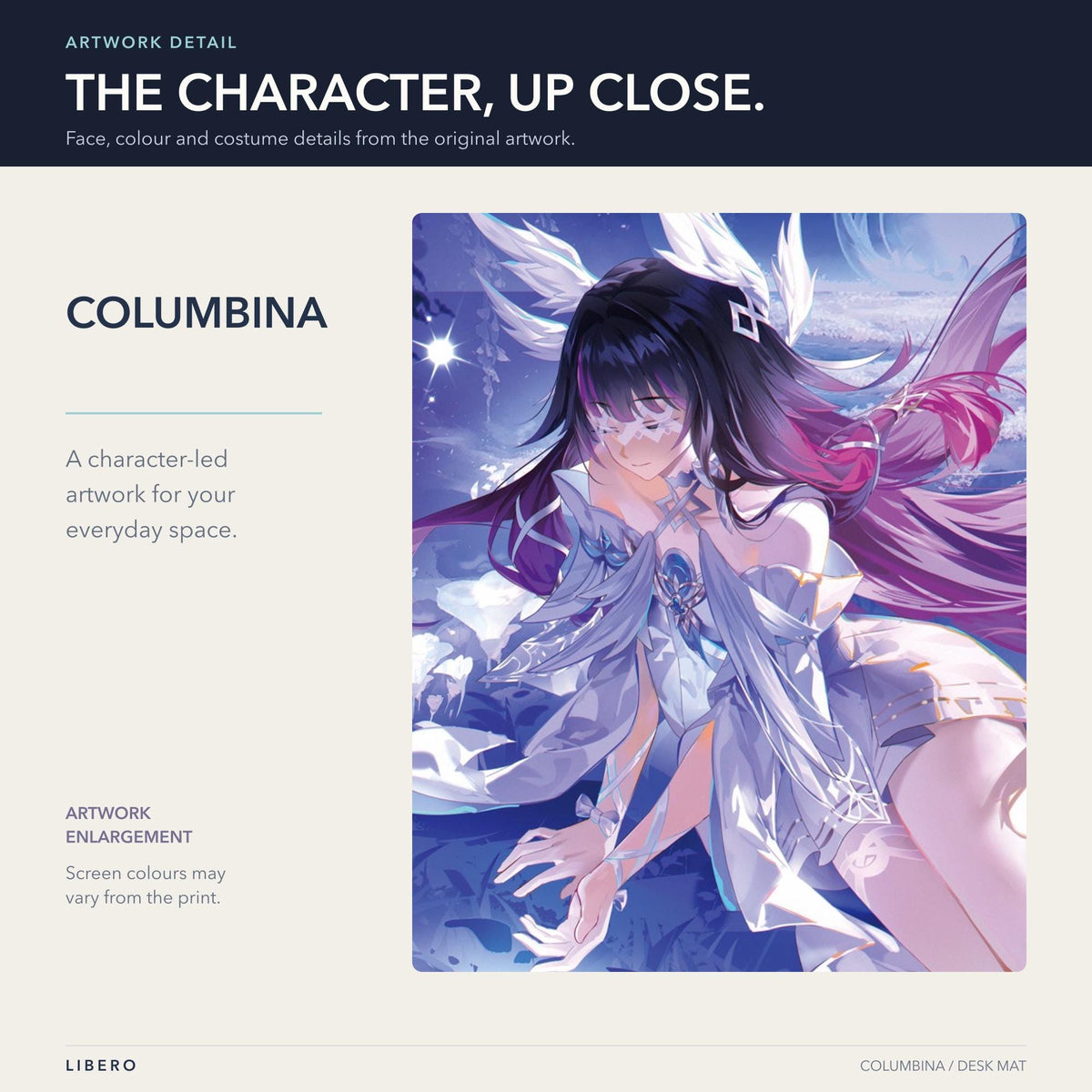 Columbina mouse pad: face and outfit details
