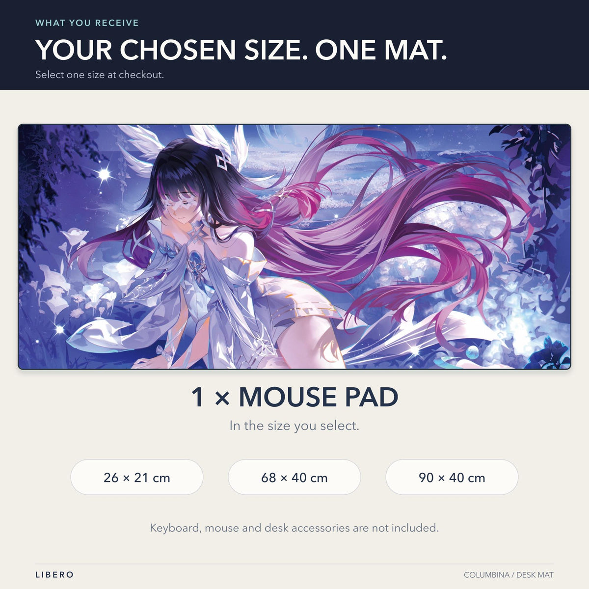 Columbina mouse pad: what is included and size selection