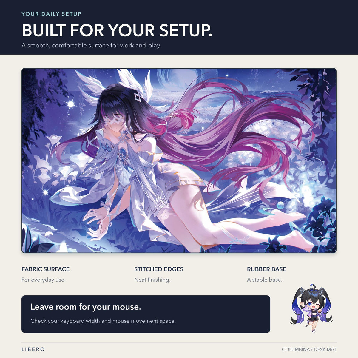 Columbina mouse pad: desk setup and use guide