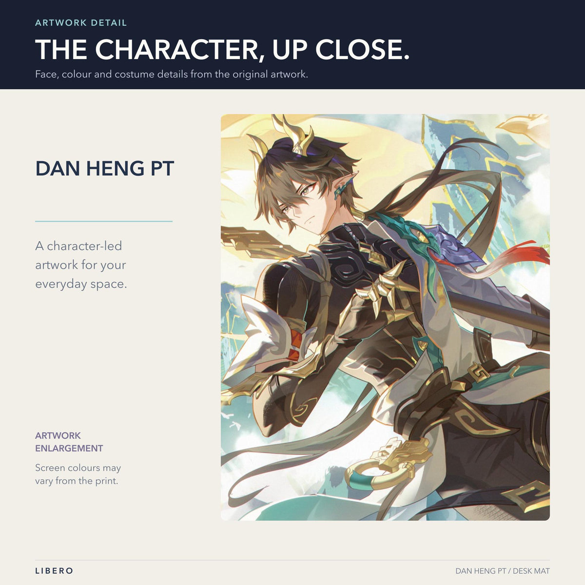 Dan Heng PT mouse pad: face and outfit details