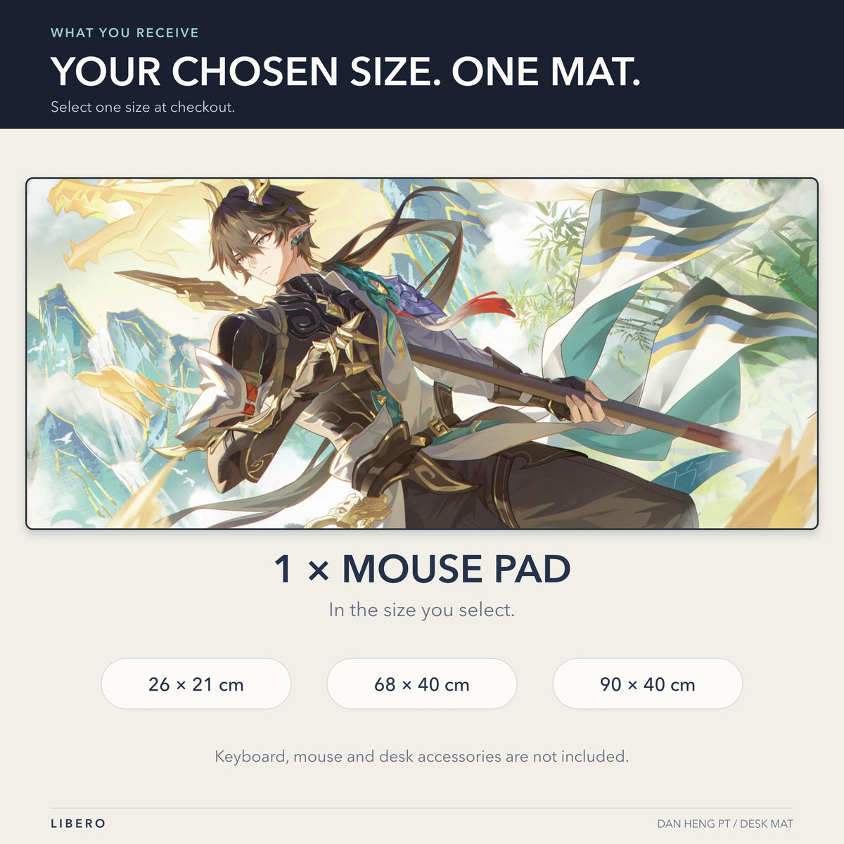 Dan Heng PT mouse pad: what is included and size selection