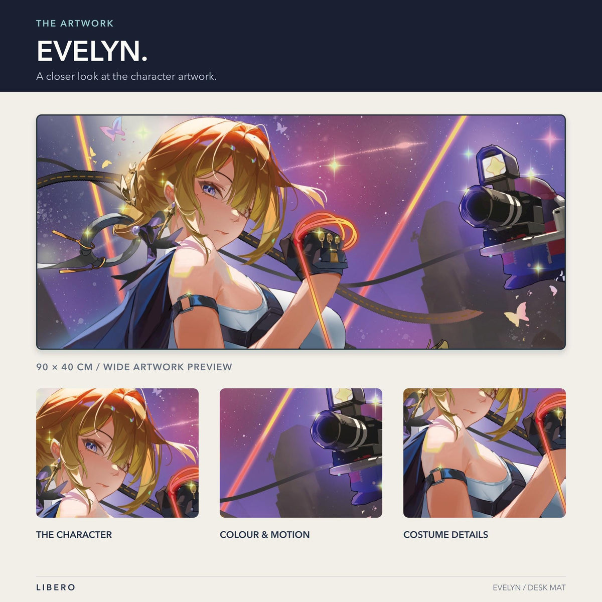 Evelyn mouse pad: artwork and character details