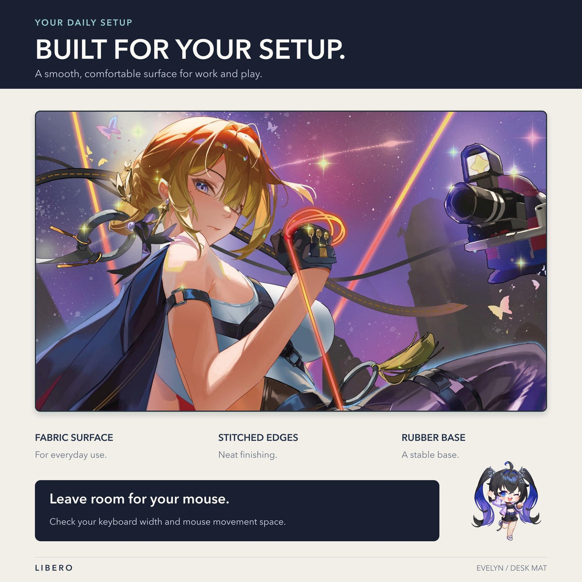 Evelyn mouse pad: desk setup and use guide