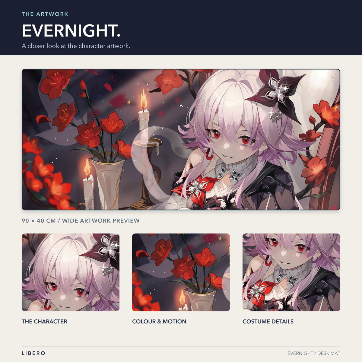 Evernight mouse pad: artwork and character details