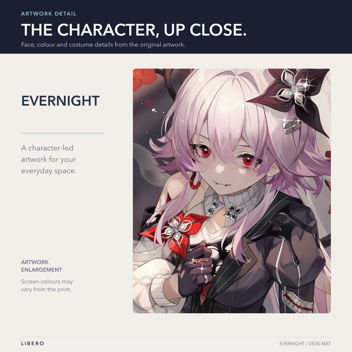Evernight mouse pad: face and outfit details