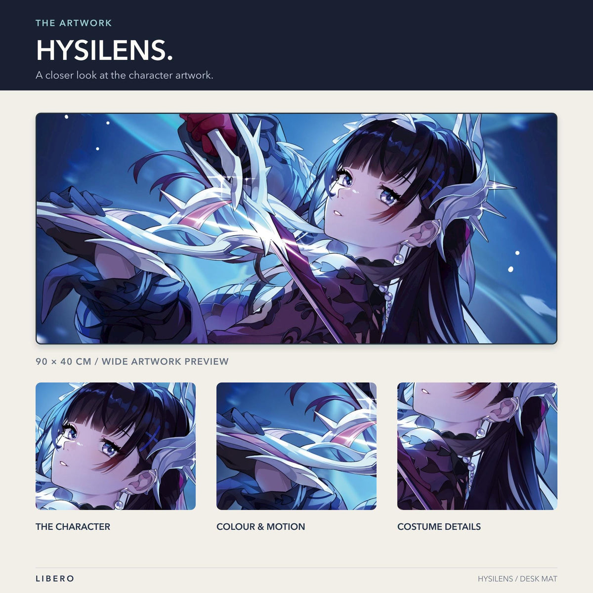 Hysilens mouse pad: artwork and character details