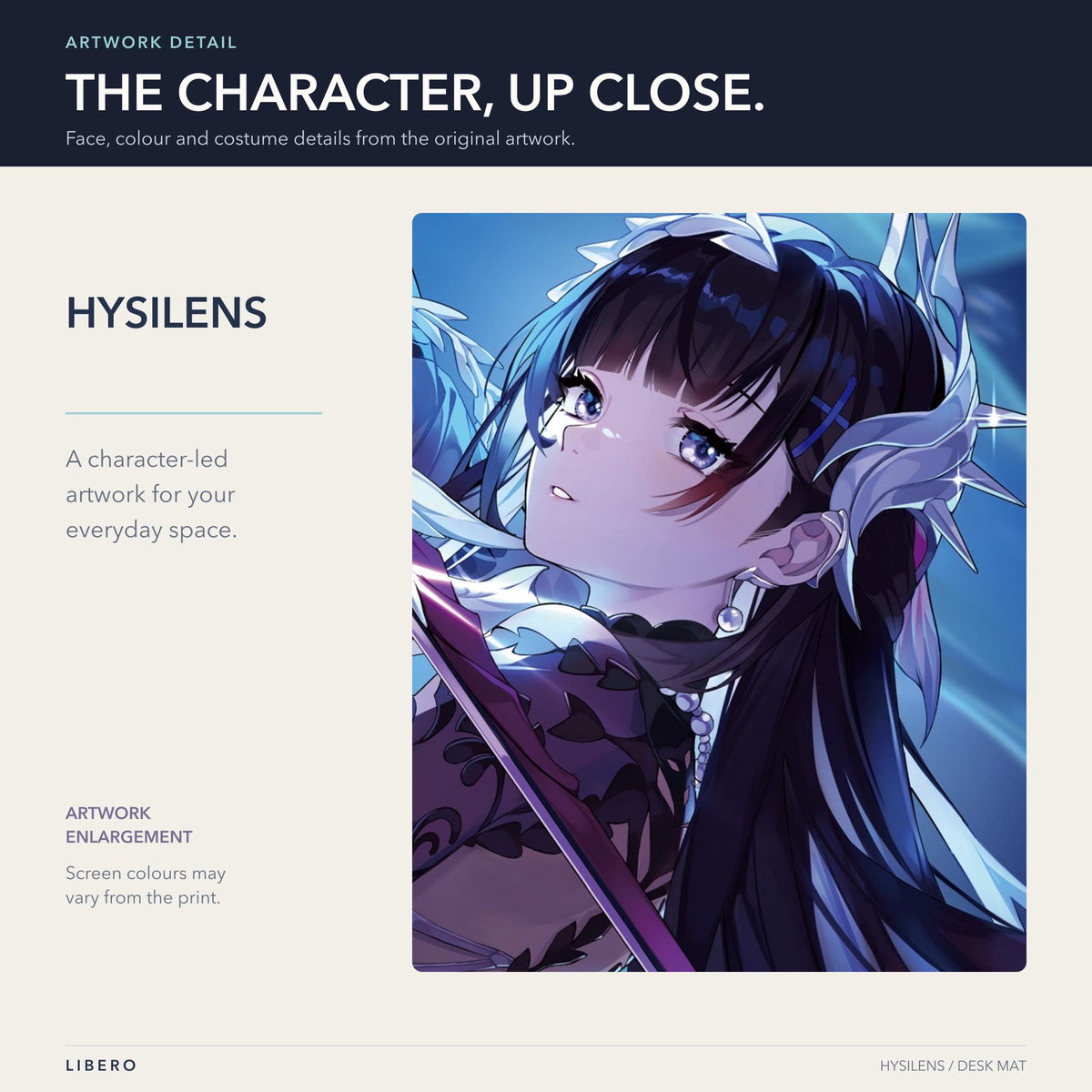 Hysilens mouse pad: face and outfit details