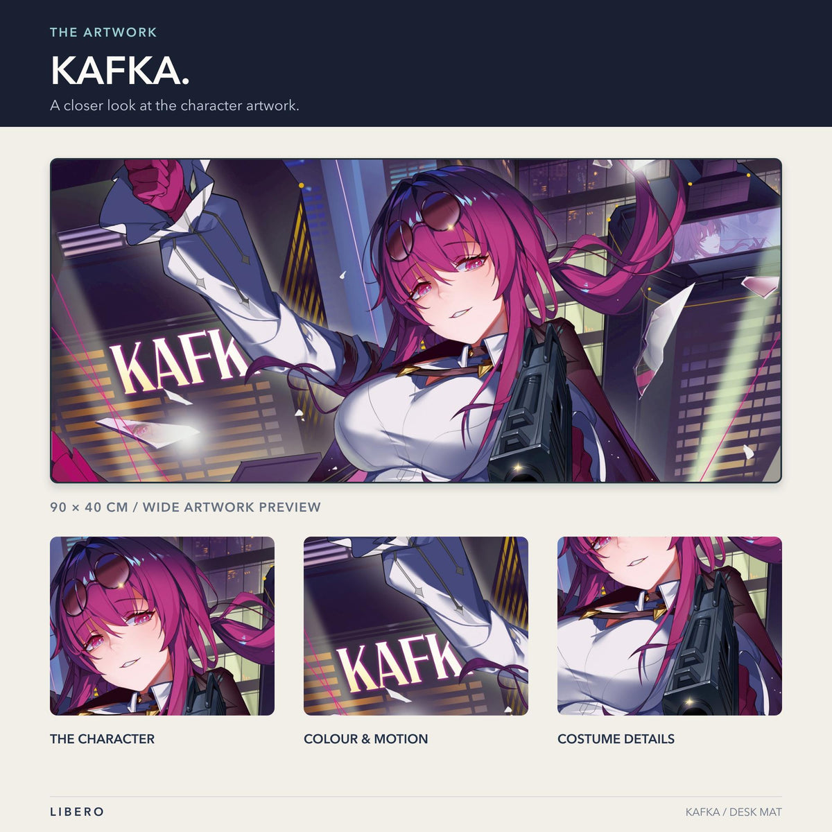 Kafka mouse pad: artwork and character details