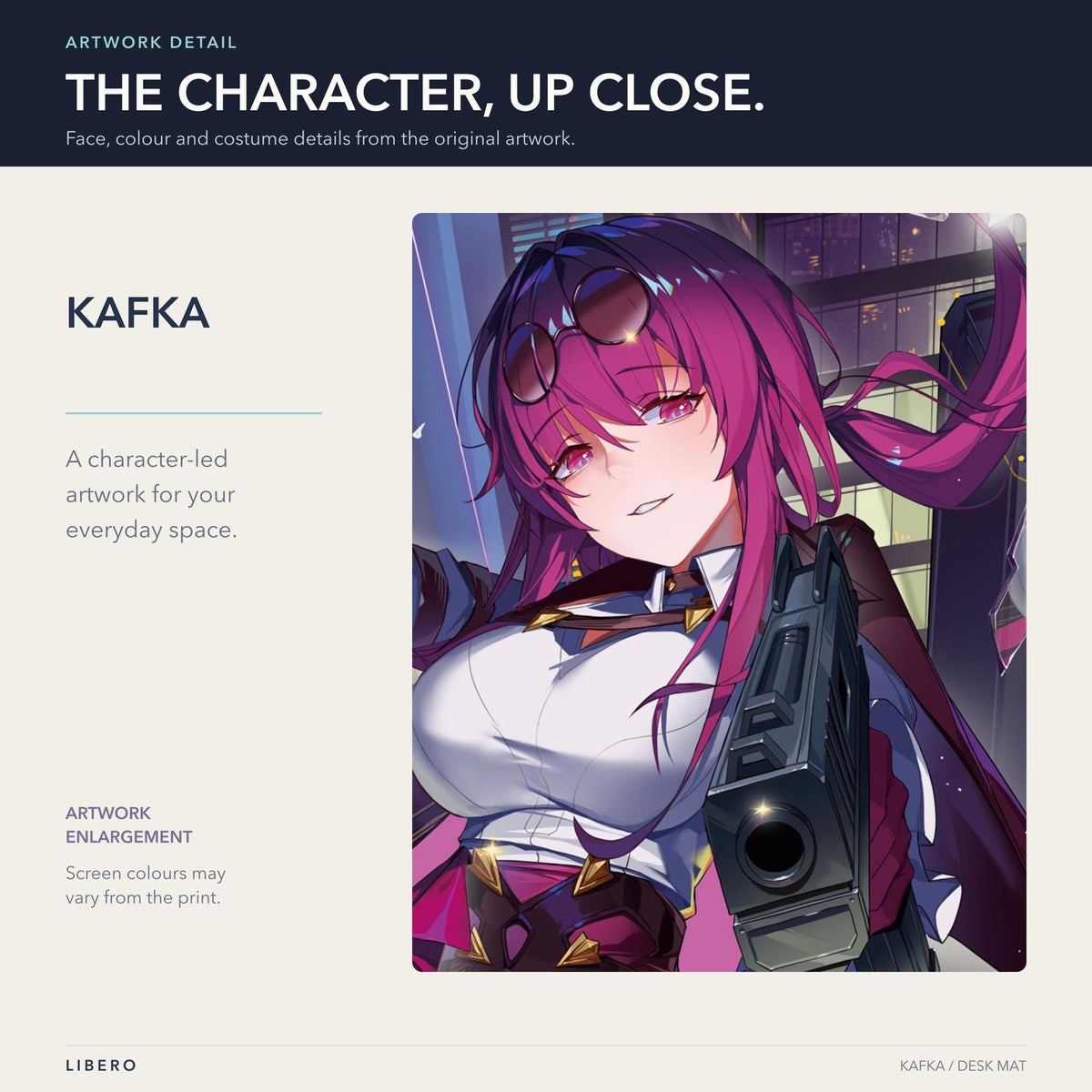 Kafka mouse pad: face and outfit details
