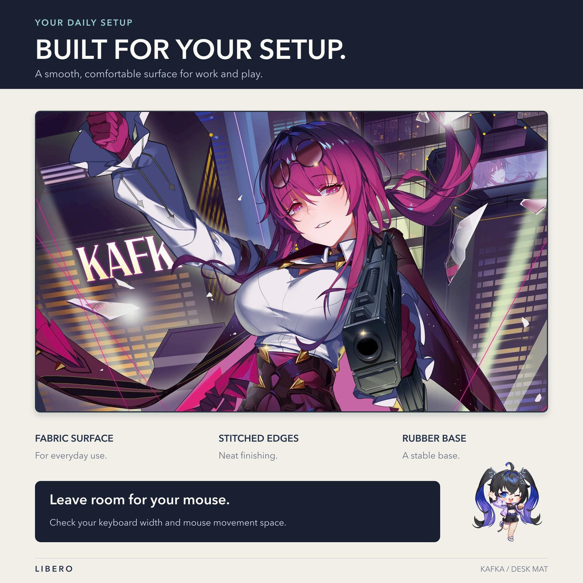 Kafka mouse pad: desk setup and use guide