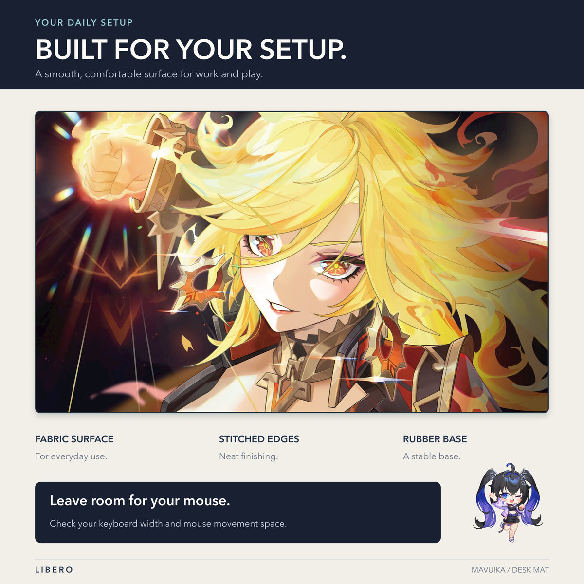 Mavuika mouse pad — desk setup and use guide