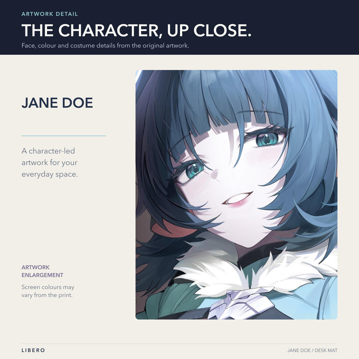 NEW Jane Doe mouse pad: face and outfit details