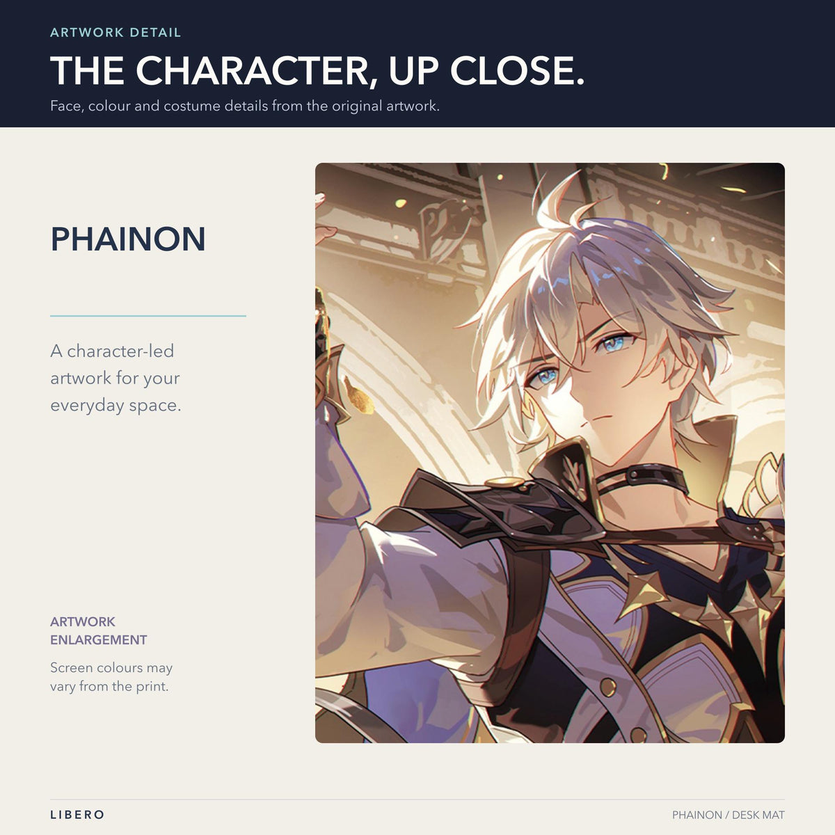 Phainon mouse pad: face and outfit details