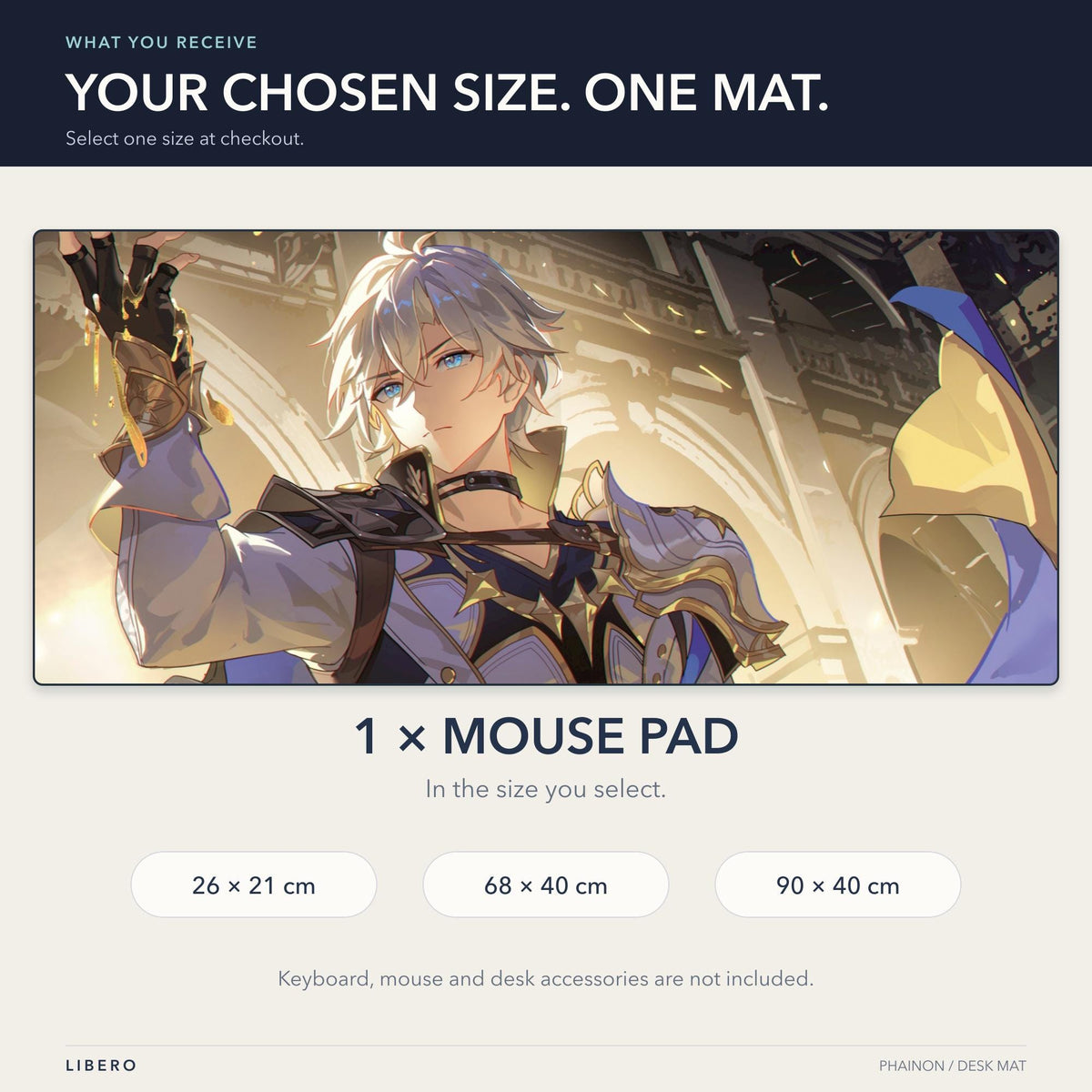 Phainon mouse pad: what is included and size selection